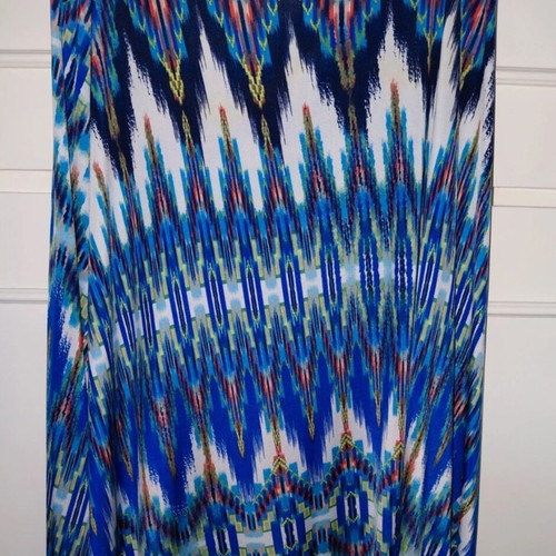 Boho summer skirt like new, blue multicolor print