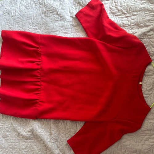 Dimopoulou Closet dress like new, red with ruffles and back zipper