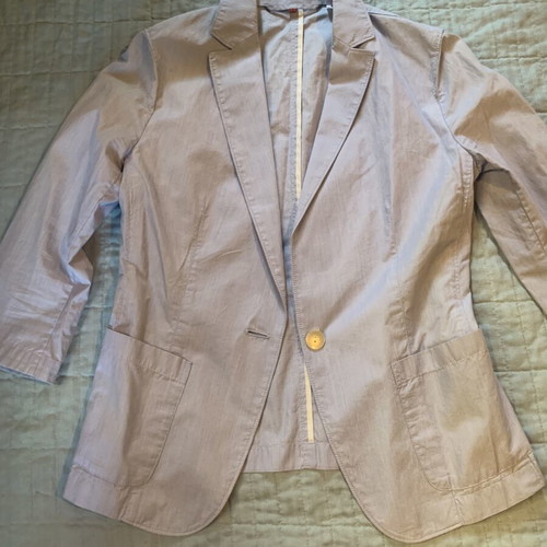 Uniqlo summer cotton blazer size XS with thin stripe and 3/4 sleeves like new