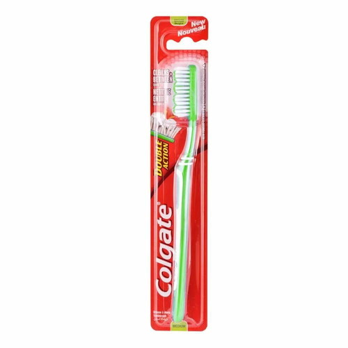 Colgate Double Action toothbrush green medium new