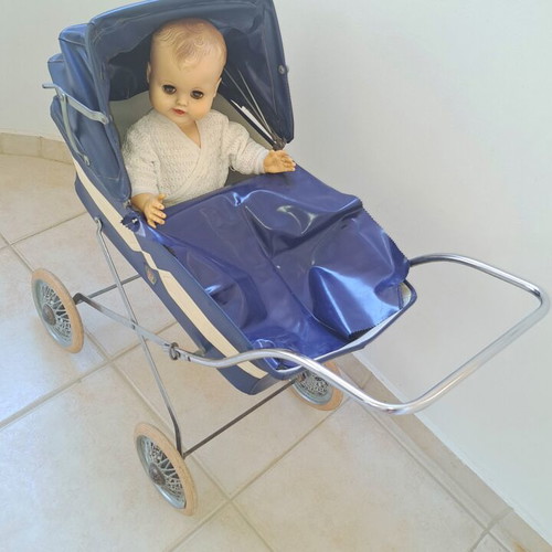 Vintage baby doll with ΕΒΠΑ 2964 stroller like new