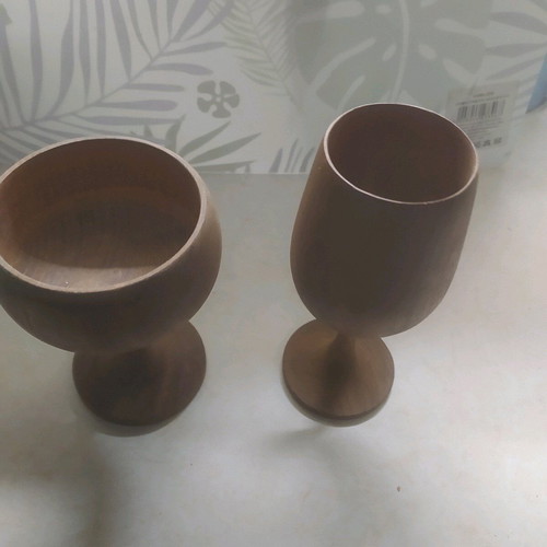 Wooden drinkware set 12 pieces new, decorative and functional