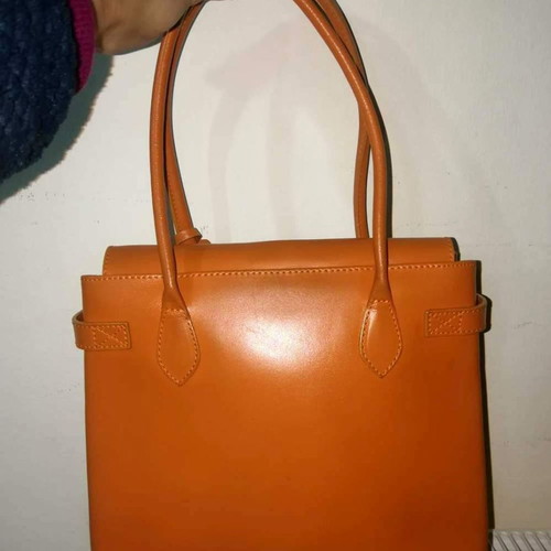 Frederic T Paris leather shoulder bag with padlock used orange