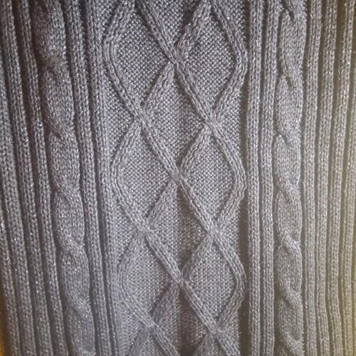 Esmara knitted dress like new, dark gray with silver pattern