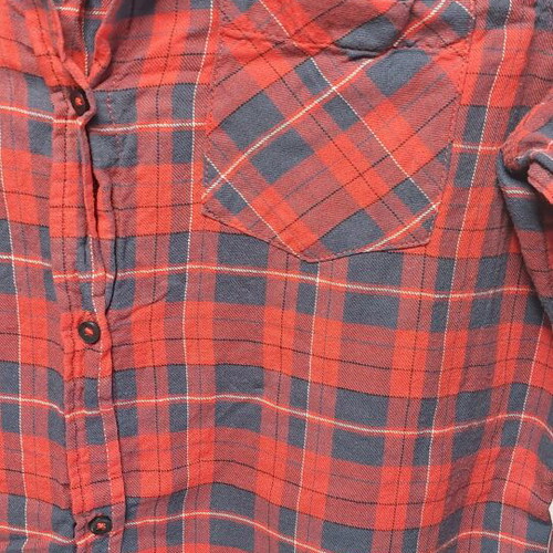 Esmara women's long checkered shirt used, size XL, blue and red