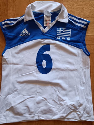 Eleni Memetzi Volleyball Jersey used, Greece Women's National Team 2004 Olympics