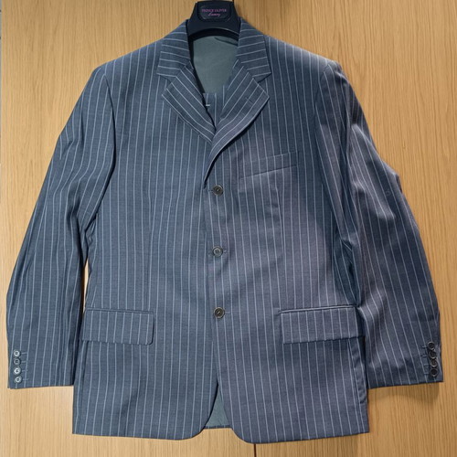 Prince Oliver three-piece suit, gray pinstripe
