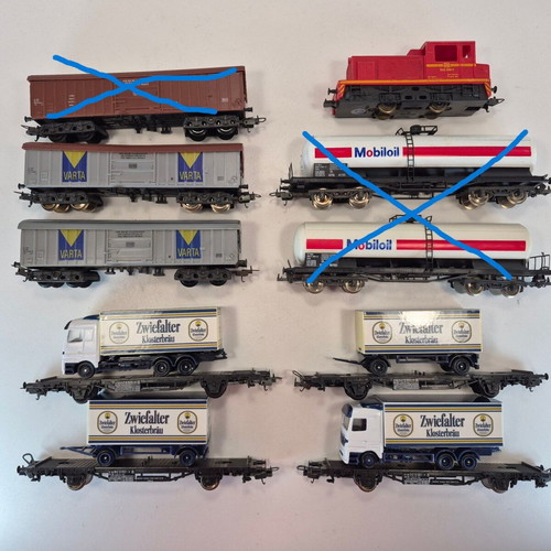 Lima H0 Train Set BR 332 and 6 DB Freight Cars used