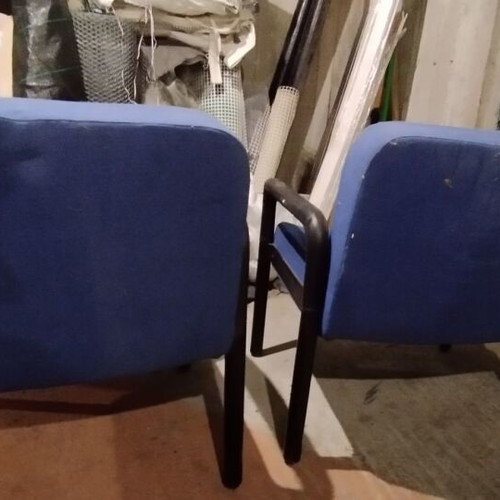 Office chairs used, blue color, set of 2