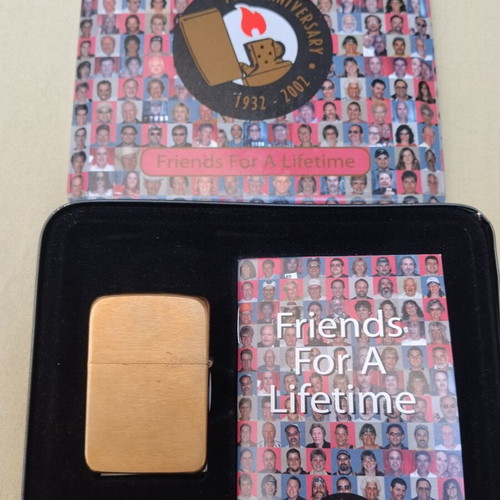 Zippo COTY 2002 "Friends For A Lifetime" 70th Anniversary lighter like new