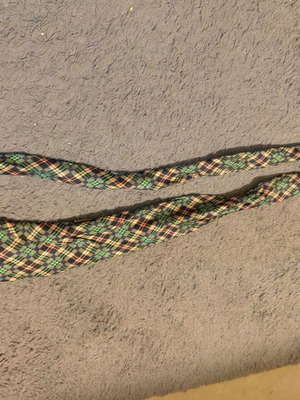 Tie used blue and green, needs ironing