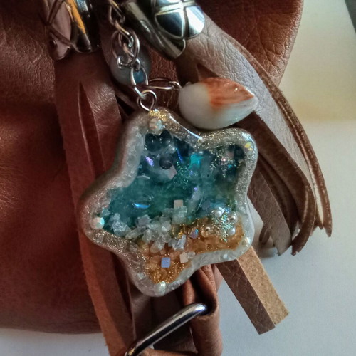 Handmade Ocean Shaker Pendant new, blue