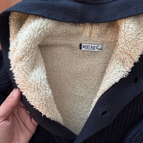 Woolen baby cardigan navy blue size 2 like new