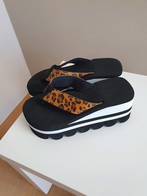 Platform sandals "καινούργια"μαύρο λεοπαρ