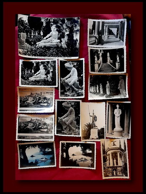 Achilleion Corfu vintage photo and postcard set, 14 pieces