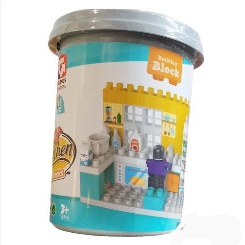 Building block bucket kitchen set new, ages 5+