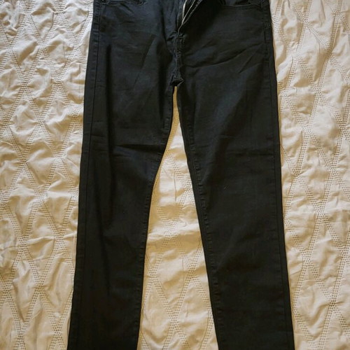 Black simple denim pants like new, cotton, size S/M