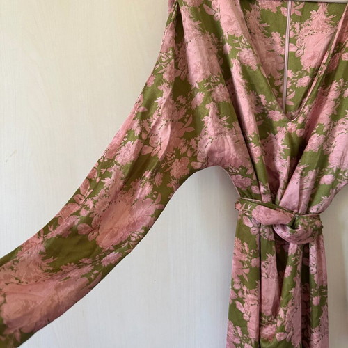 Milkwhite dress small, like new, pink and green