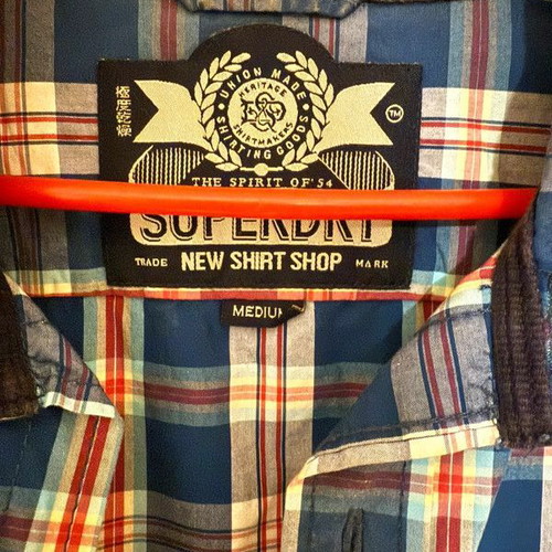 Superdry men's shirt like new, size M, white and blue