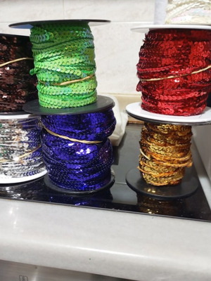 Sequins by the meter in various colors, new