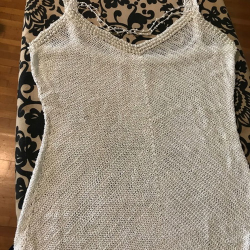 Crochet camisole with pearls like new, white, size S