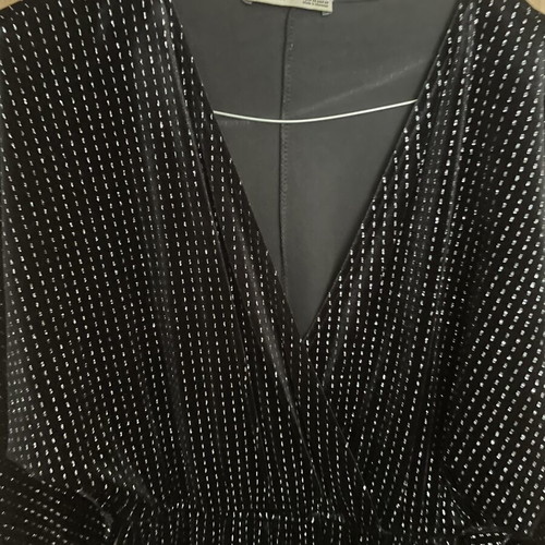 Pull & Bear dress XS black velvet with metallic thread, like new