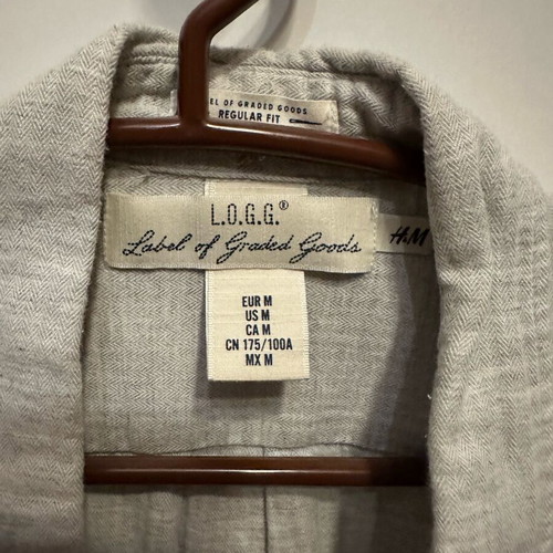 H&M shirt gray and beige, like new, size M