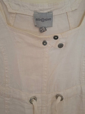 Φόρεμα λινό λευκό Attrattivo μέγεθος Μ like new με τσέπες και φερμουάρ