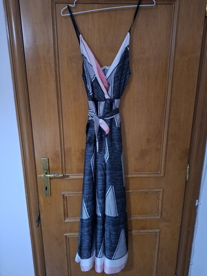 Women's satin printed dress one size new