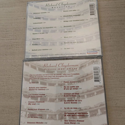 Richard Clayderman 2 CDs used, vol 1 and vol 9 pack
