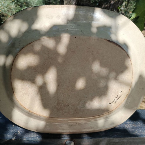 19thC Ottoman Thessaloniki Transferware Platter Salomon B. Juda like new