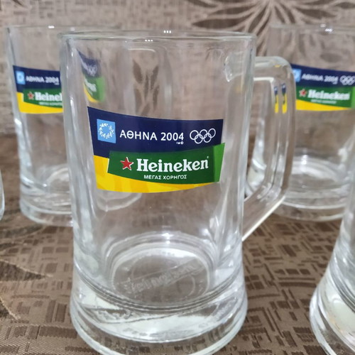 6 pcs Beer glasses 2004 Athens