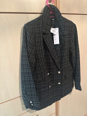 Tweed jacket new, size XL, black