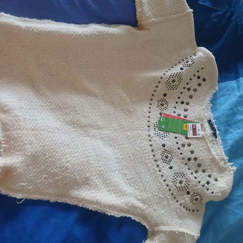 Sisley blouse new for 7-8 years old, beige with tag