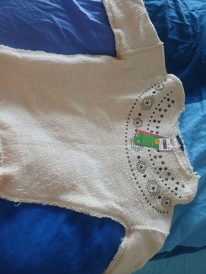 Sisley blouse new for 7-8 years old, beige with tag