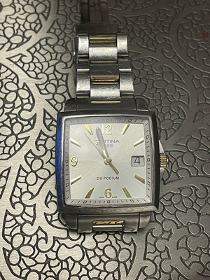 Certina DS Podium Lady Square watch used, silver and gold