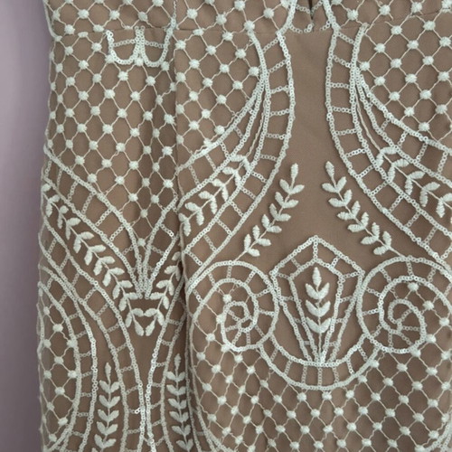 Dk Fragoulis elegant mermaid dress, size 44, white beige