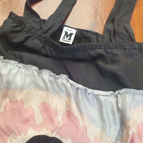 Missoni silk blouse, empire line, black and white, size 40 Italy