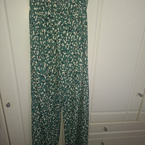High-waist pants with belt like new, green, size S