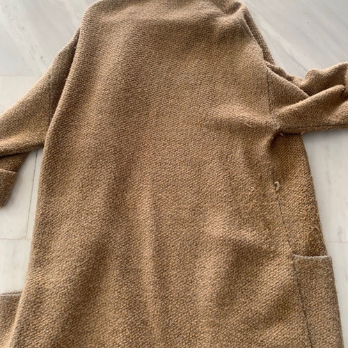 Massimo Dutti long wool cardigan coat used, beige brown