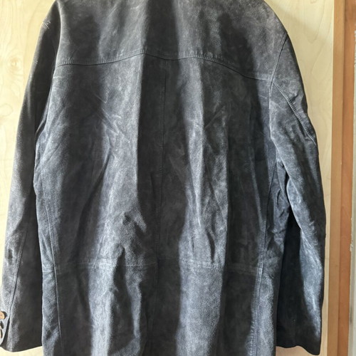 Men's suede jacket dark blue genuine leather, like new, size L