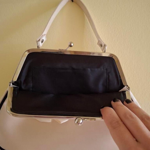 Vintage evening disco clutch purse new, beige