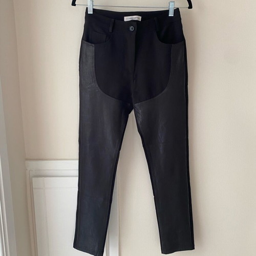 Black Mind Matter semi leather straight fit trousers size M like new