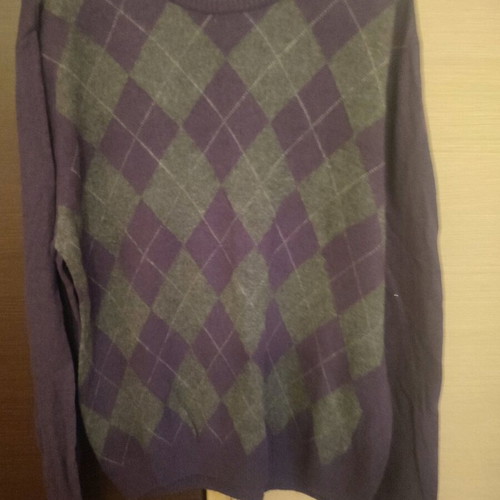 Oxford Company men's sweater like new, size Large, gray and purple