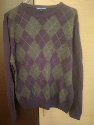 Oxford Company men's sweater like new, size Large, gray and purple