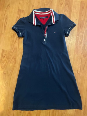 Tommy Hilfiger dress used, size S, blue and red cotton