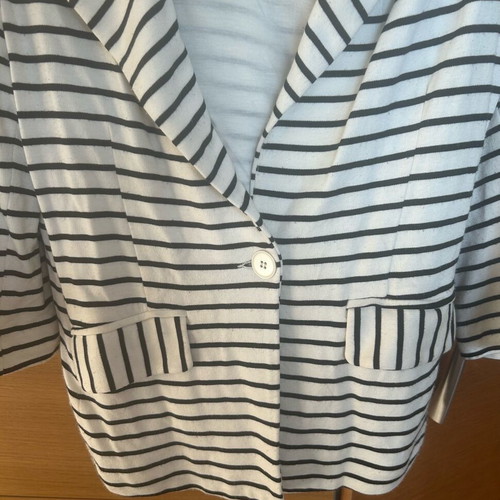 Striped blazer jacket like new, black and white, size S