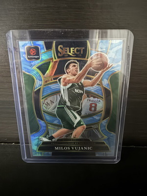 2025-26 Select EuroLeague Blue Camo Prizm Milos Vujanic Card first print, like new