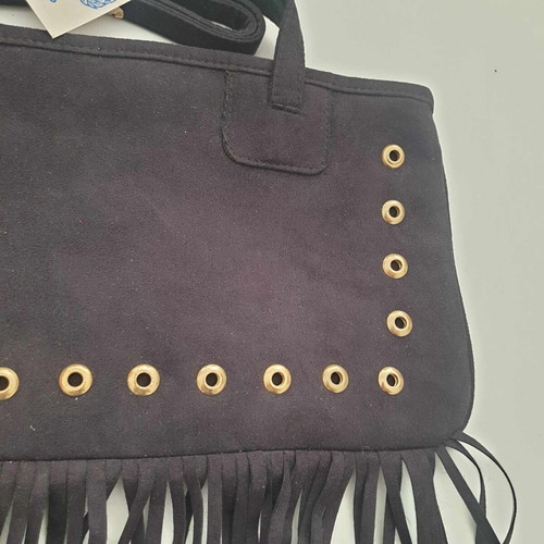 Shoulder bag brown chocolate with fringes and studs new