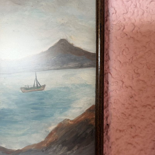 Painting framed print with glass, 21x25cm